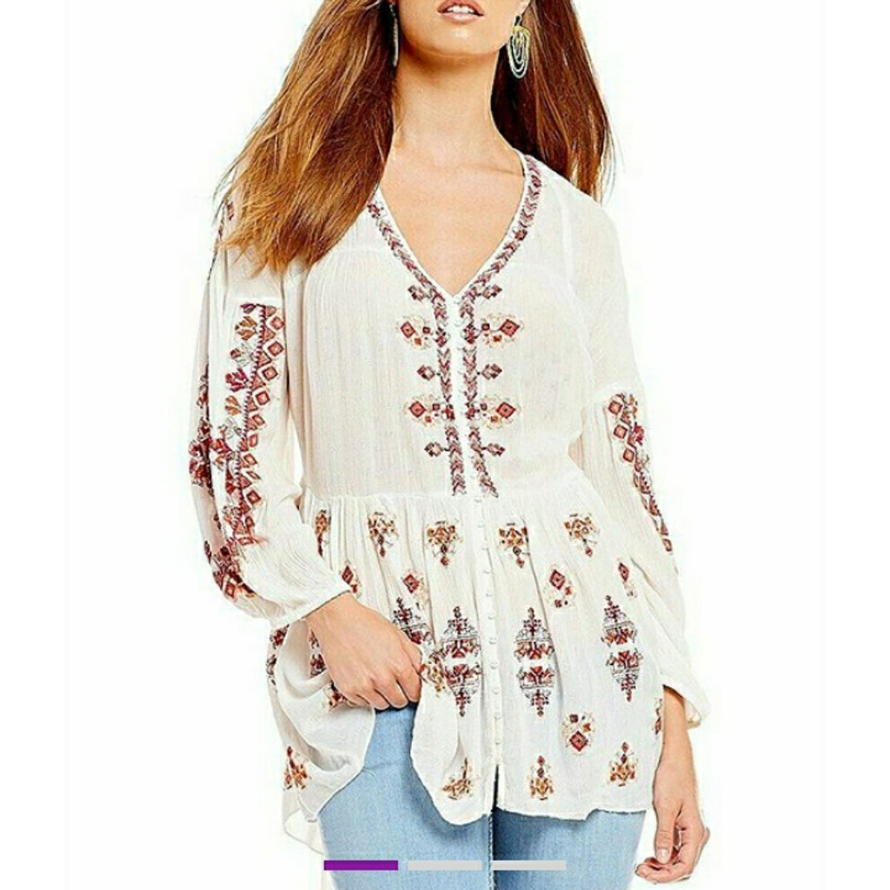 HOST Pick 🎄🎁💃Free People Boho Chic Arianna Tunic in Ivory